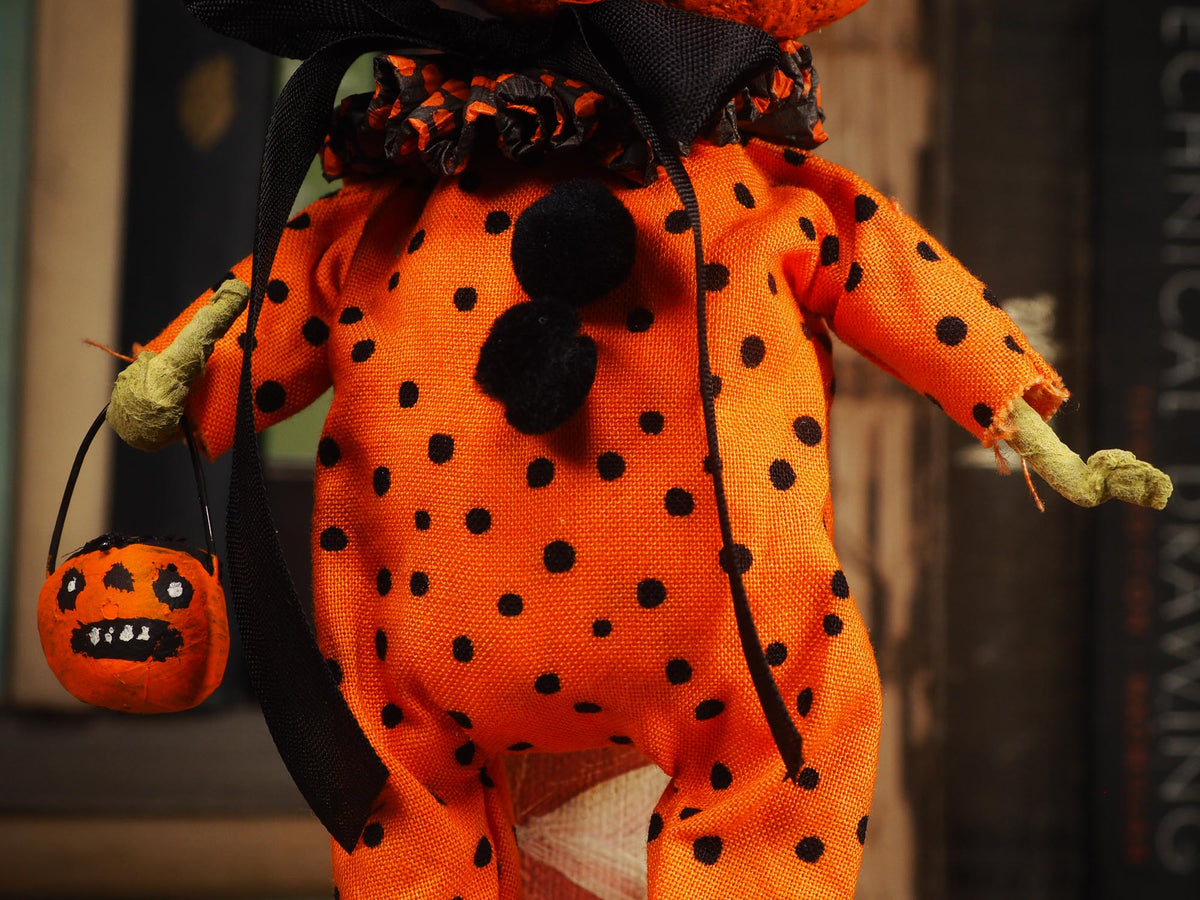 An original handmade spun cotton Halloween art doll by Idania Salcido (Danita Art).
