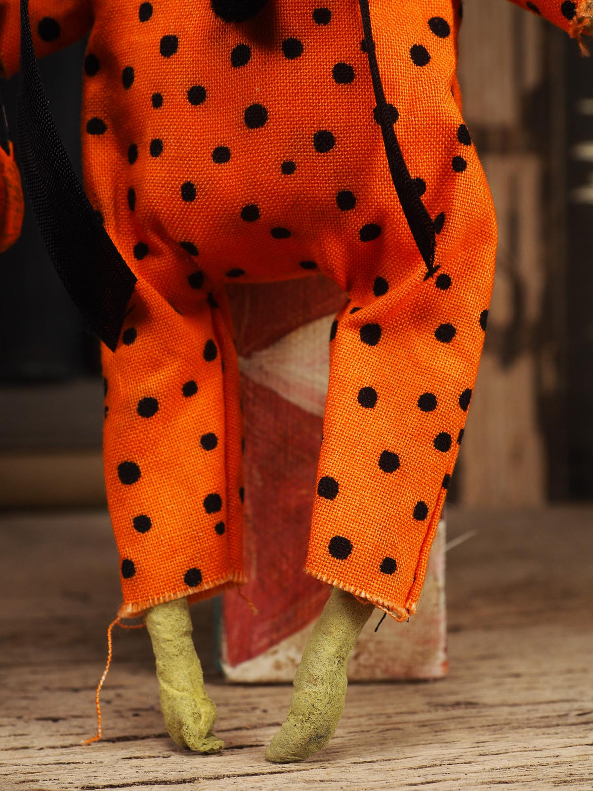 An original handmade spun cotton Halloween art doll by Idania Salcido (Danita Art).