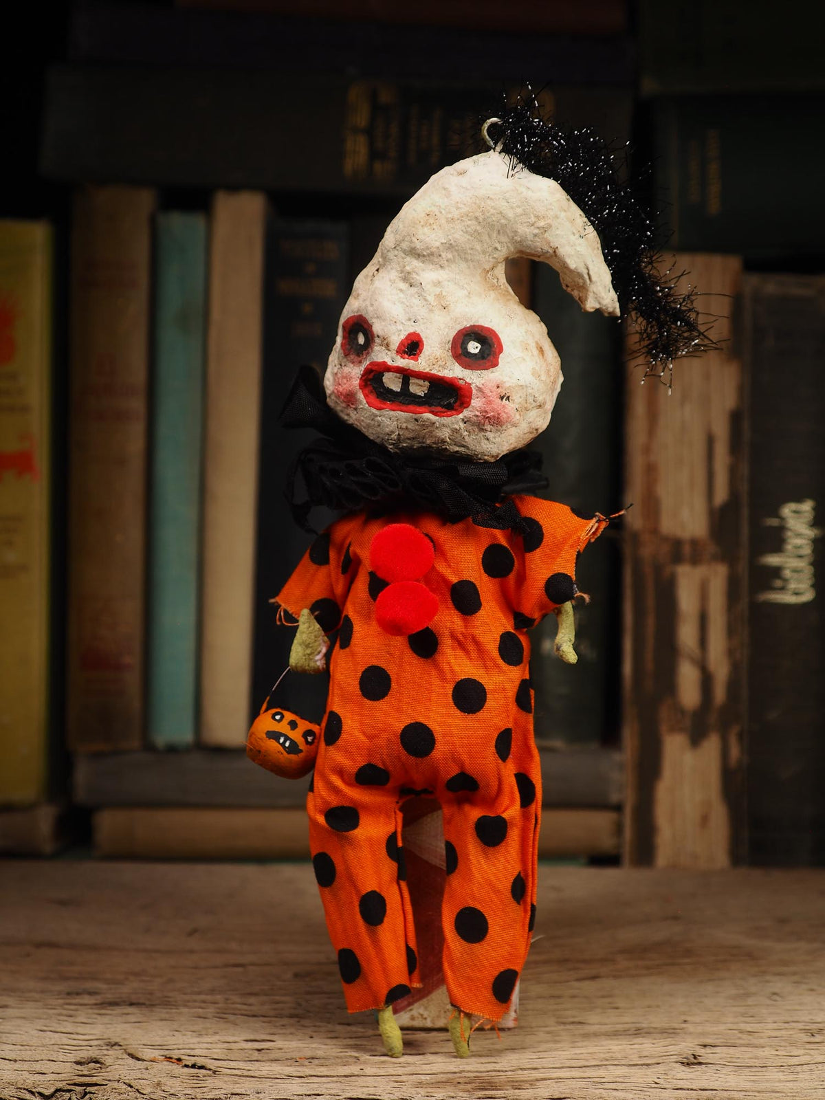 
An original handmade spun cotton Halloween art doll by Idania Salcido (Danita Art).