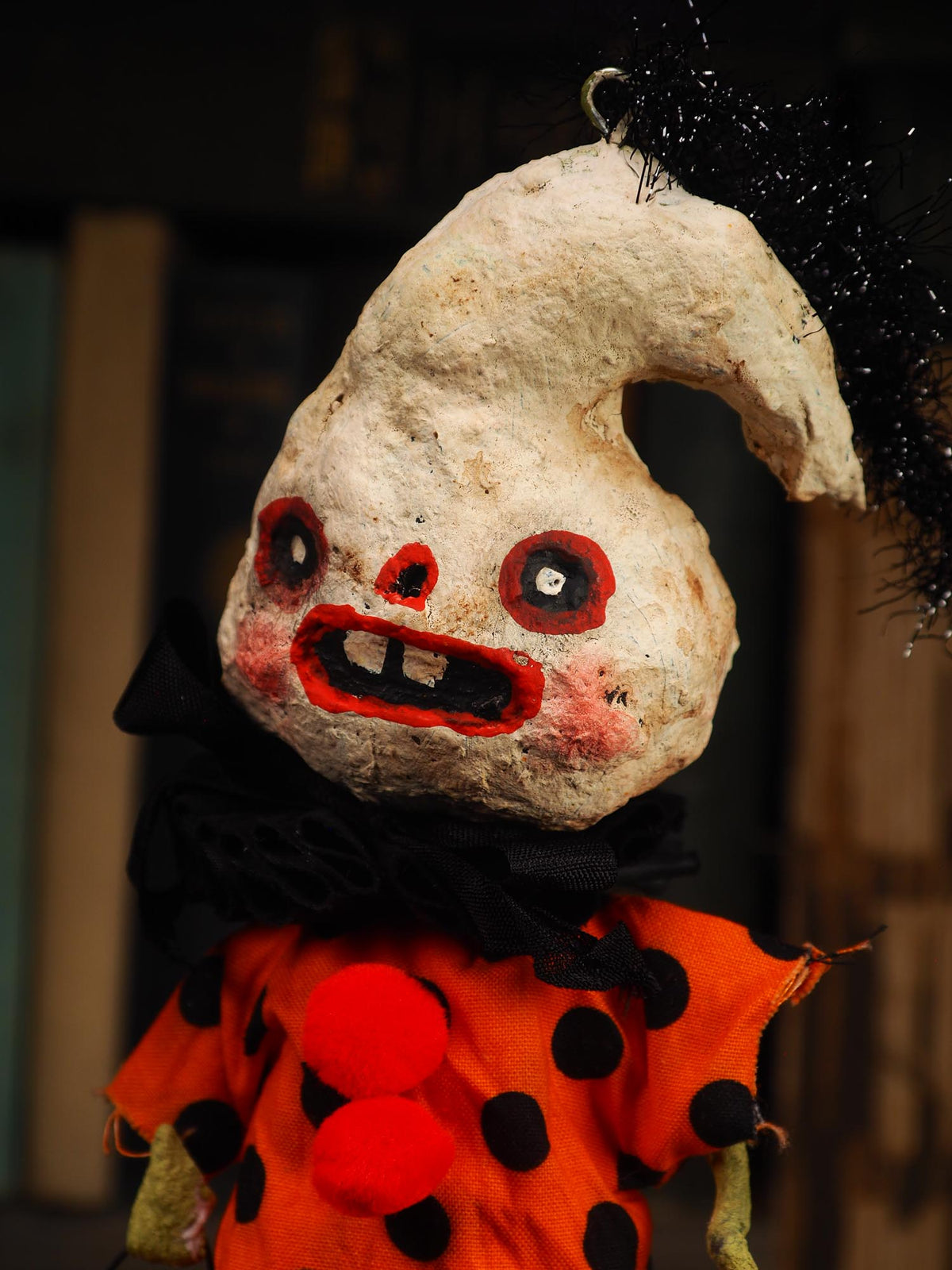
An original handmade spun cotton Halloween art doll by Idania Salcido (Danita Art).