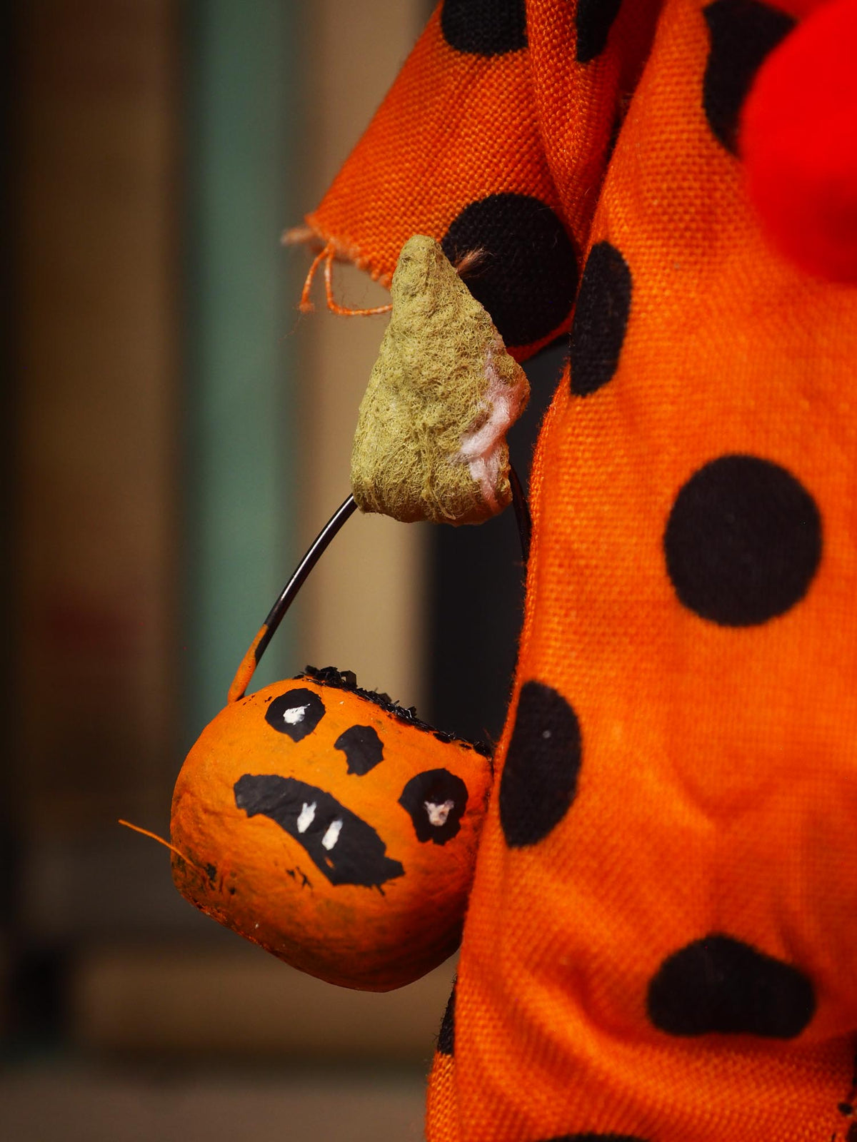 
An original handmade spun cotton Halloween art doll by Idania Salcido (Danita Art).