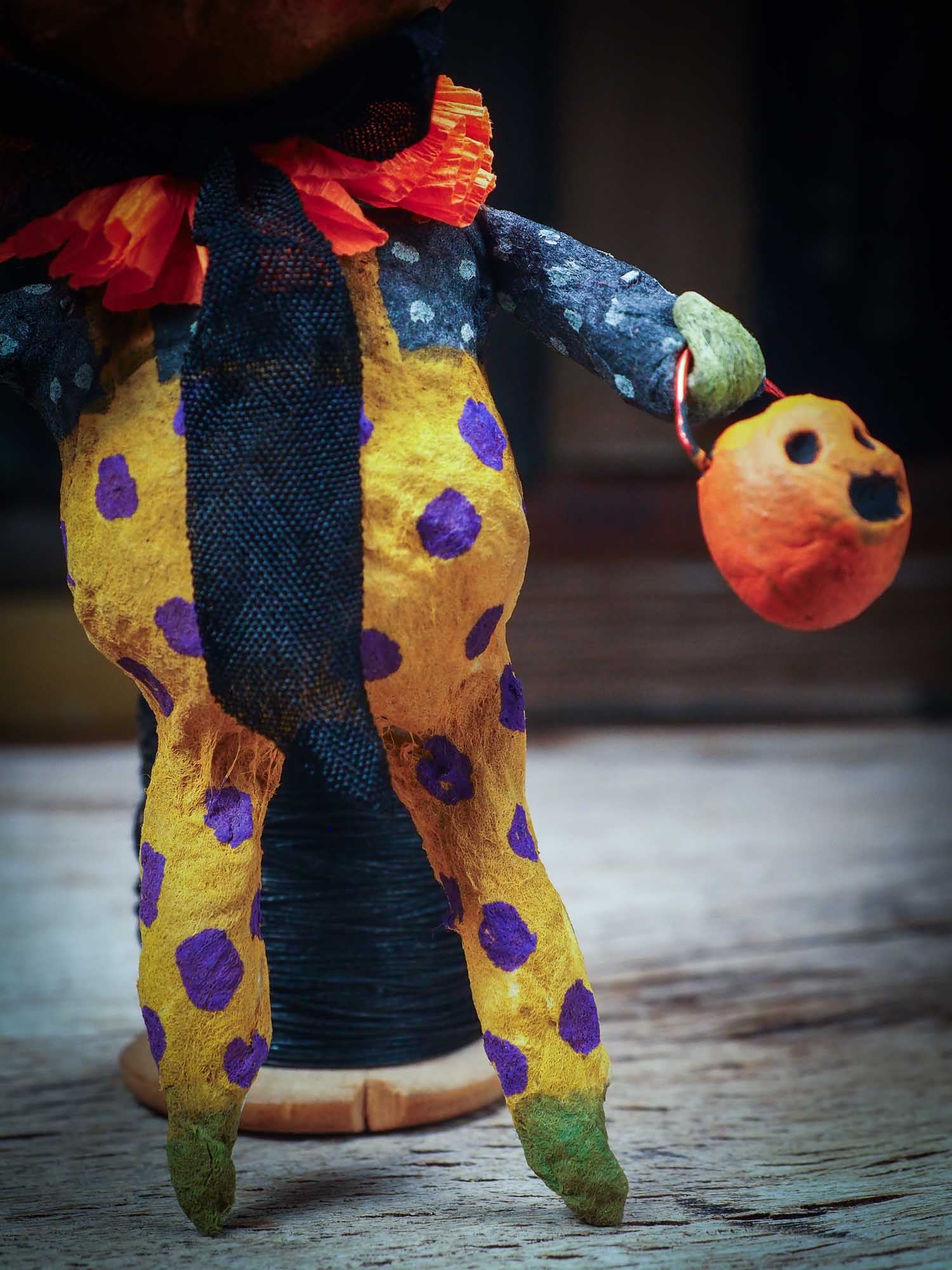 Adorable handmade spun cotton art doll figurines by Idania Salcido (Danita Art) are perfect as Halloween Home Decor. Ghosts, Pumpkins, Witches, Devils and more!