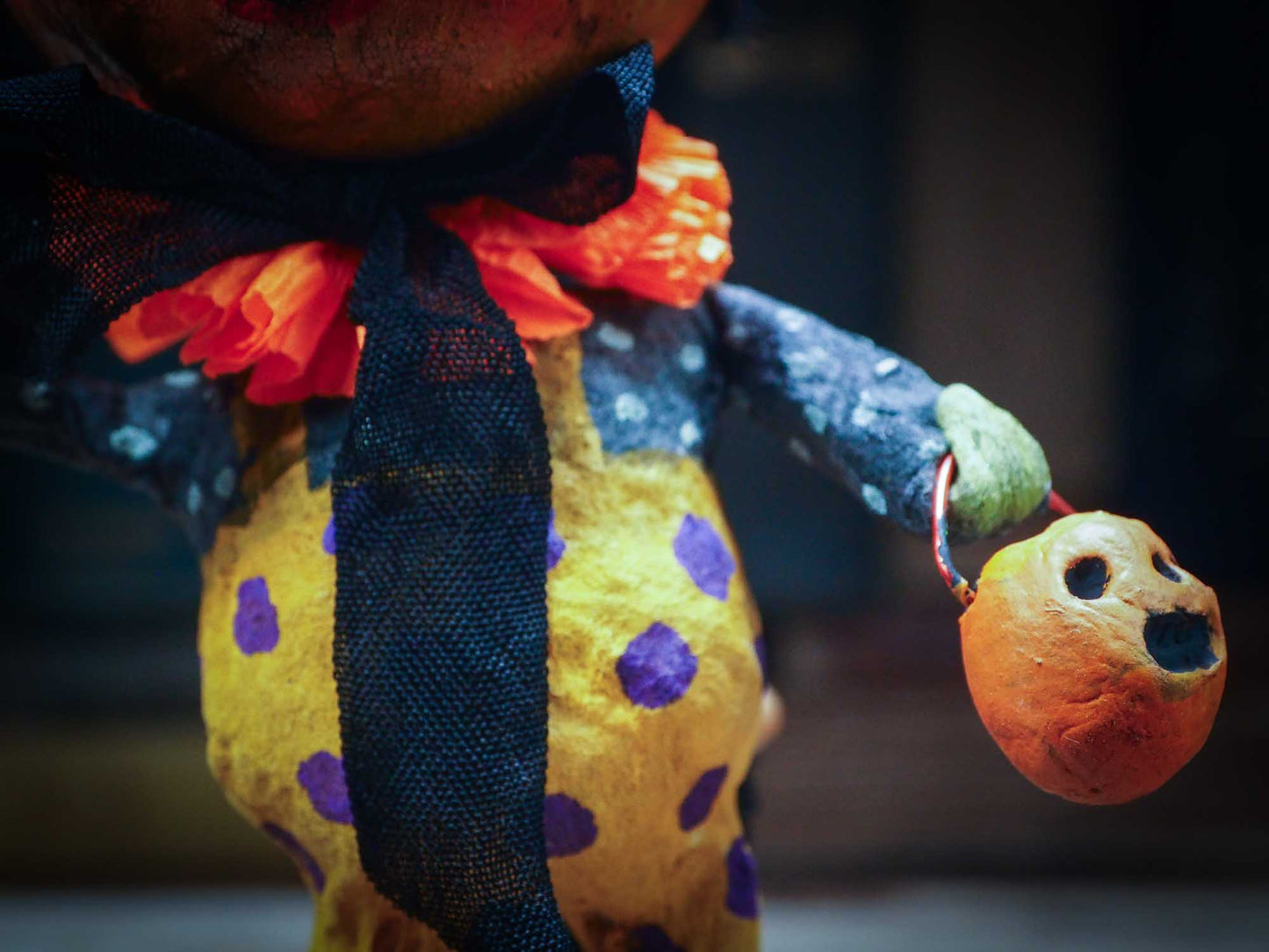 Adorable handmade spun cotton art doll figurines by Idania Salcido (Danita Art) are perfect as Halloween Home Decor. Ghosts, Pumpkins, Witches, Devils and more!