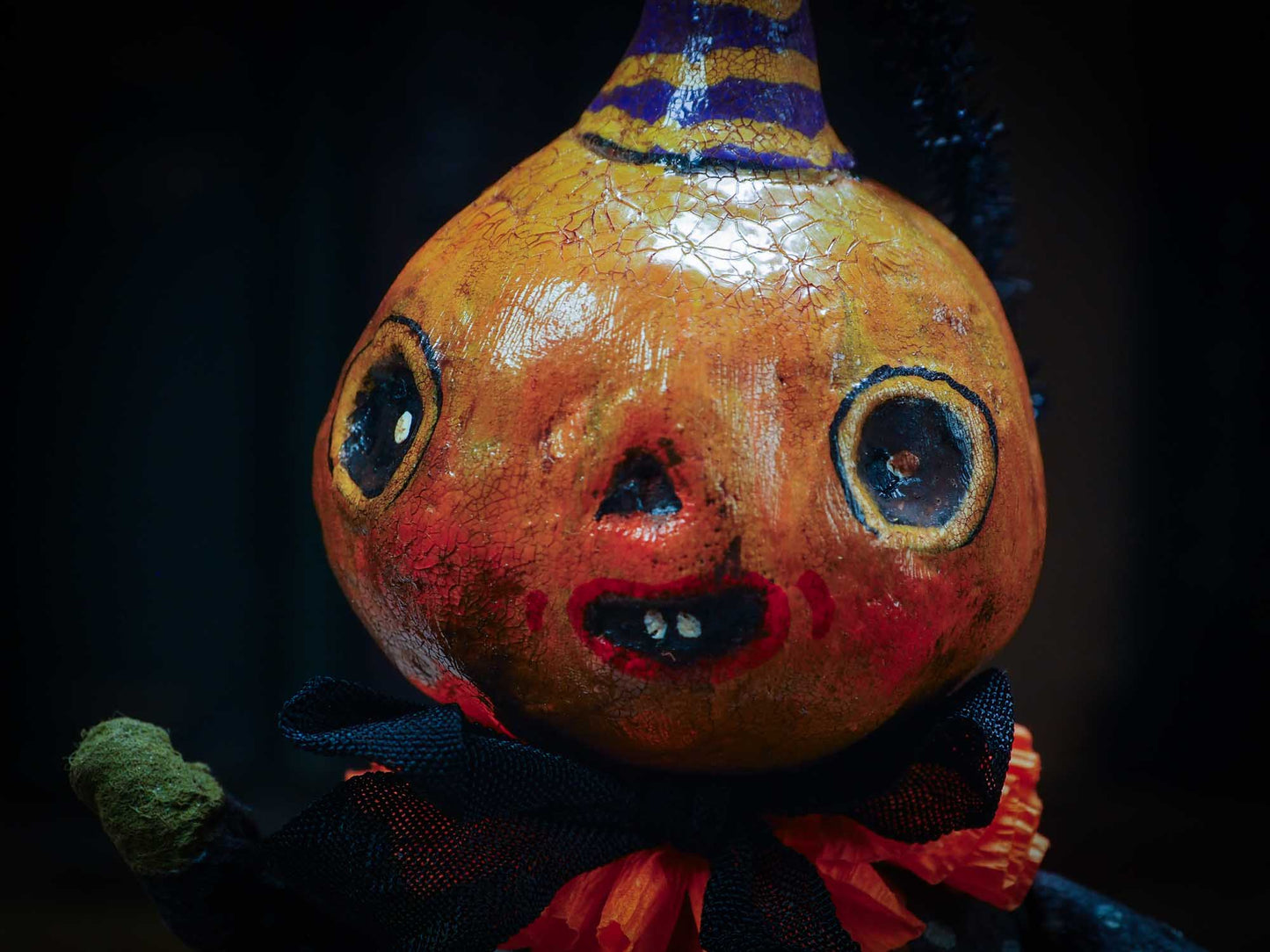 Adorable handmade spun cotton art doll figurines by Idania Salcido (Danita Art) are perfect as Halloween Home Decor. Ghosts, Pumpkins, Witches, Devils and more!