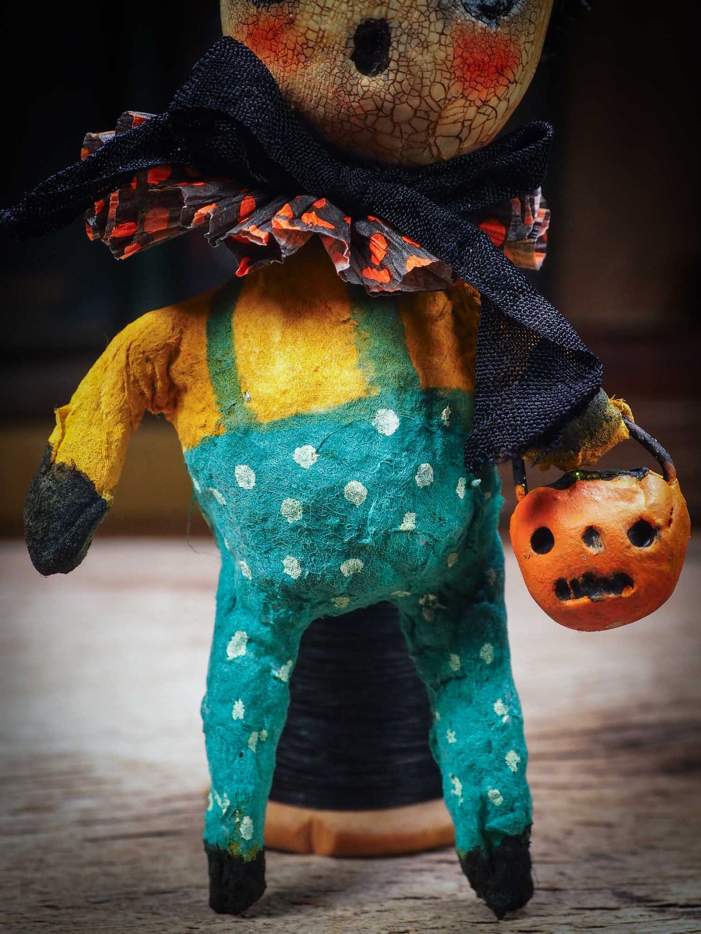 Adorable handmade spun cotton art doll figurines by Idania Salcido (Danita Art) are perfect as Halloween Home Decor. Ghosts, Pumpkins, Witches, Devils and more!