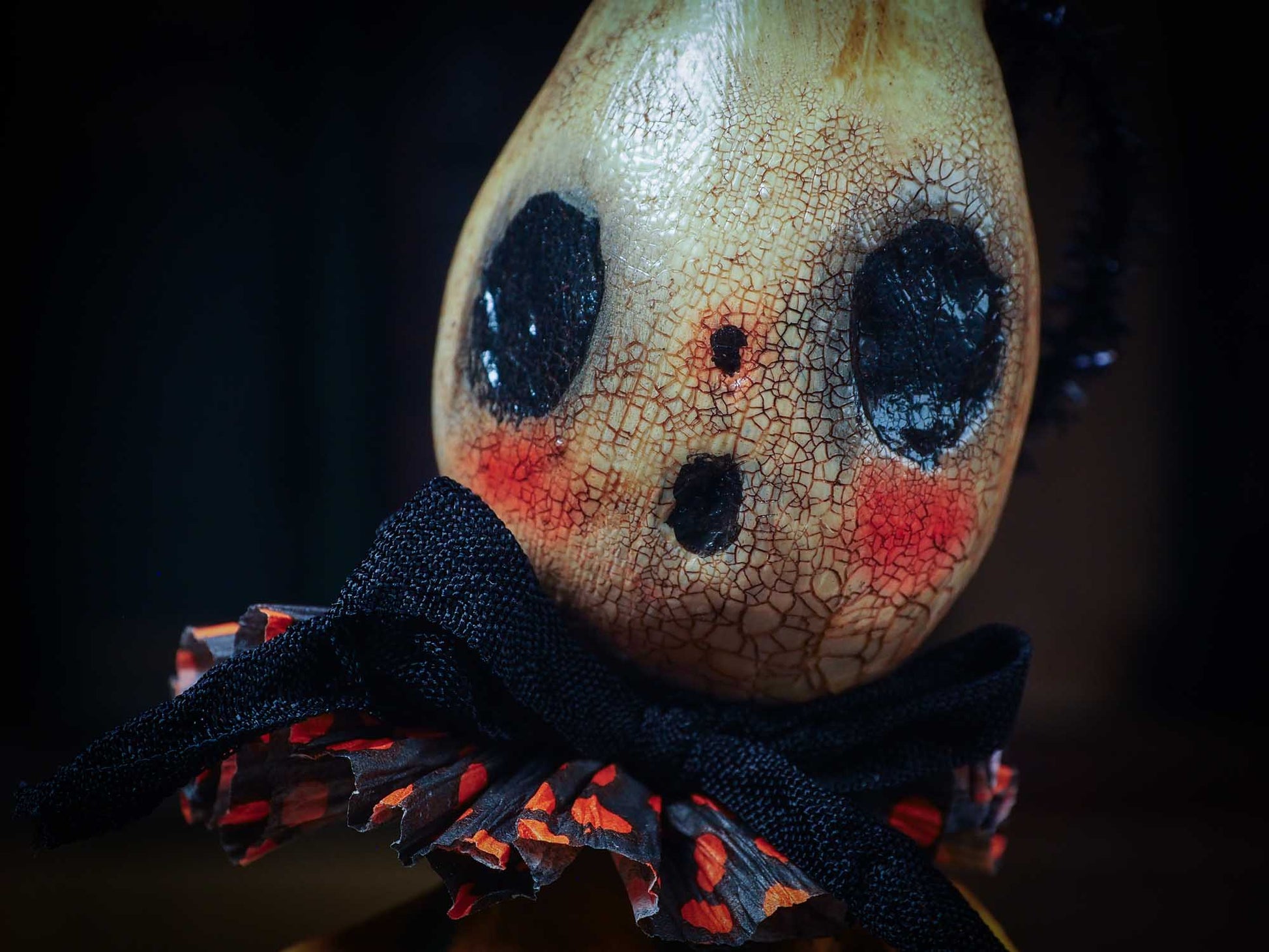 Adorable handmade spun cotton art doll figurines by Idania Salcido (Danita Art) are perfect as Halloween Home Decor. Ghosts, Pumpkins, Witches, Devils and more!