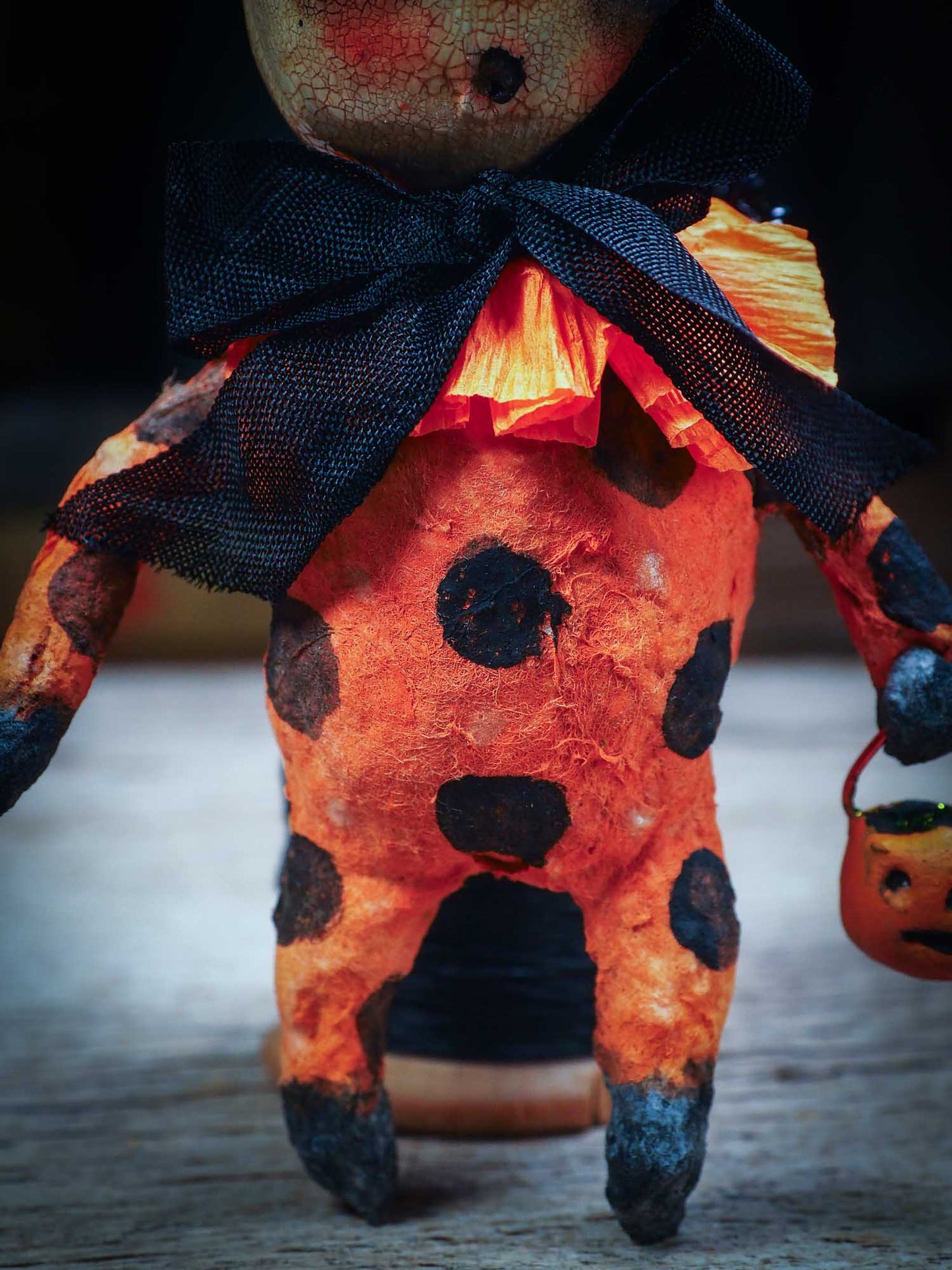 Adorable handmade spun cotton art doll figurines by Idania Salcido (Danita Art) are perfect as Halloween Home Decor. Ghosts, Pumpkins, Witches, Devils and more!