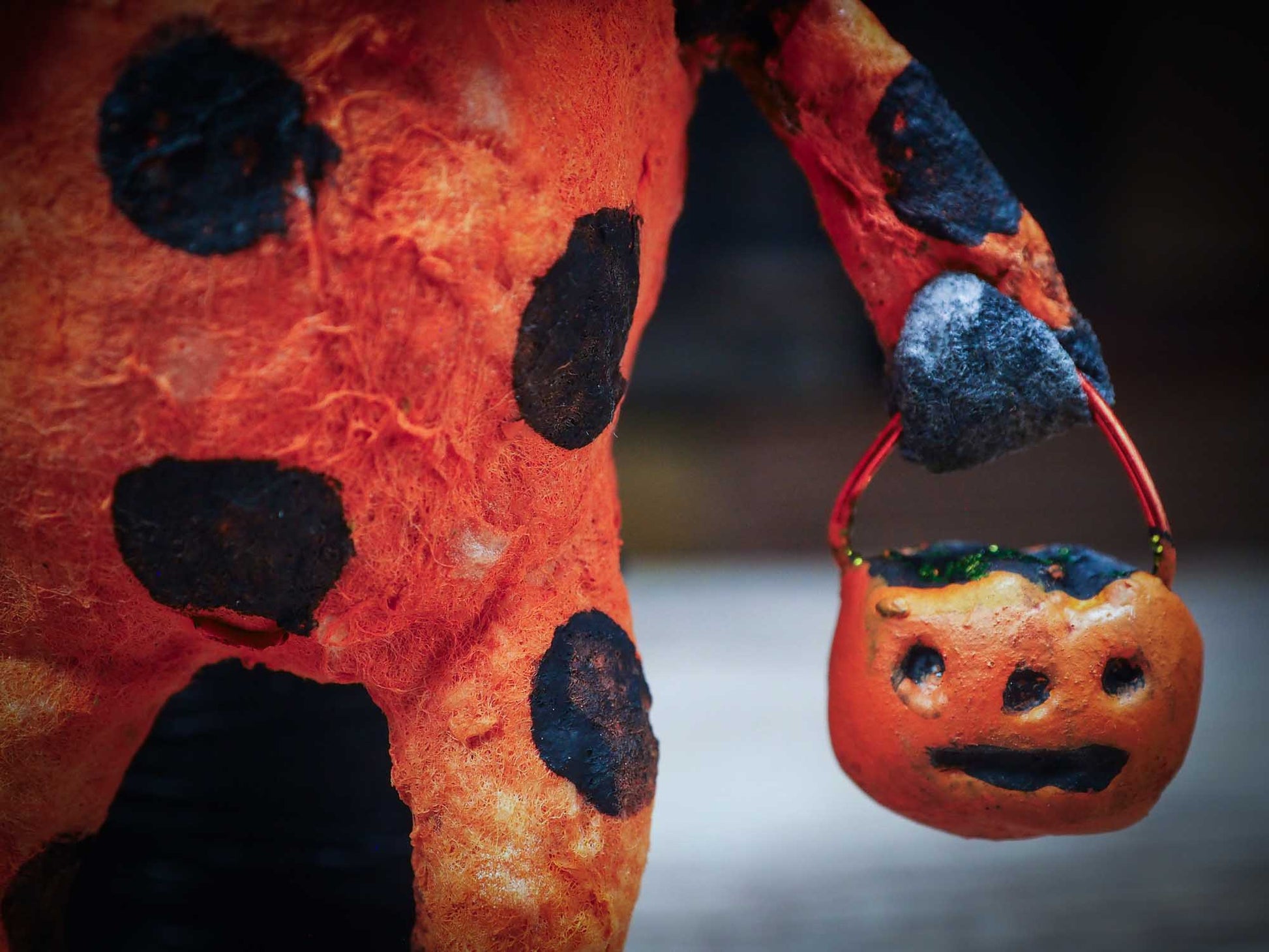 Adorable handmade spun cotton art doll figurines by Idania Salcido (Danita Art) are perfect as Halloween Home Decor. Ghosts, Pumpkins, Witches, Devils and more!