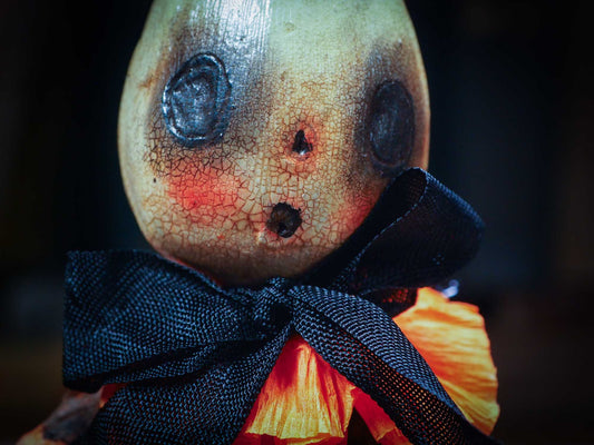 Adorable handmade spun cotton art doll figurines by Idania Salcido (Danita Art) are perfect as Halloween Home Decor. Ghosts, Pumpkins, Witches, Devils and more!