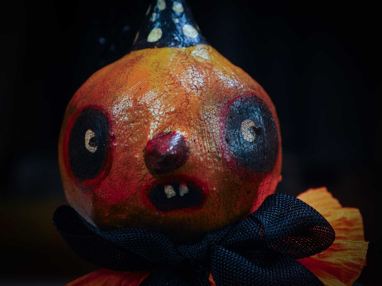 Adorable handmade spun cotton art doll figurines by Idania Salcido (Danita Art) are perfect as Halloween Home Decor. Ghosts, Pumpkins, Witches, Devils and more!