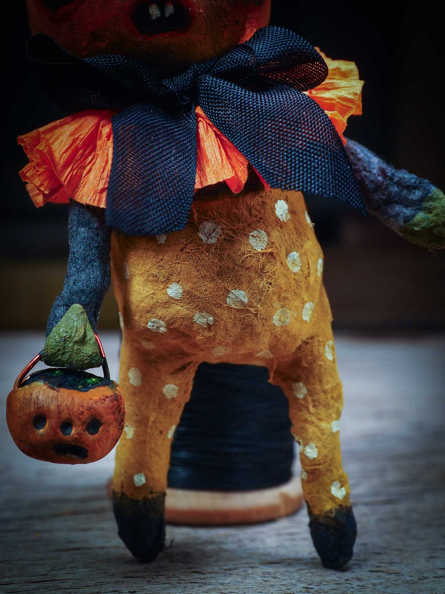 Adorable handmade spun cotton art doll figurines by Idania Salcido (Danita Art) are perfect as Halloween Home Decor. Ghosts, Pumpkins, Witches, Devils and more!