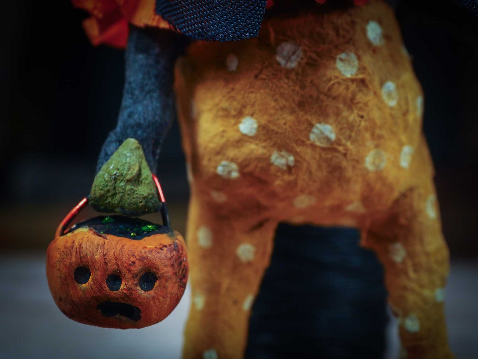 Adorable handmade spun cotton art doll figurines by Idania Salcido (Danita Art) are perfect as Halloween Home Decor. Ghosts, Pumpkins, Witches, Devils and more!