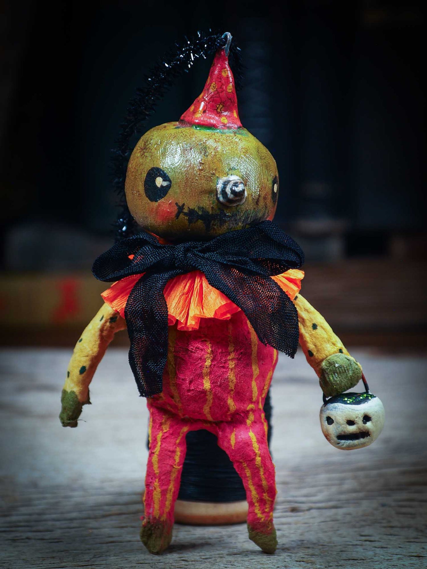 Adorable handmade spun cotton art doll figurines by Idania Salcido (Danita Art) are perfect as Halloween Home Decor. Ghosts, Pumpkins, Witches, Devils and more!