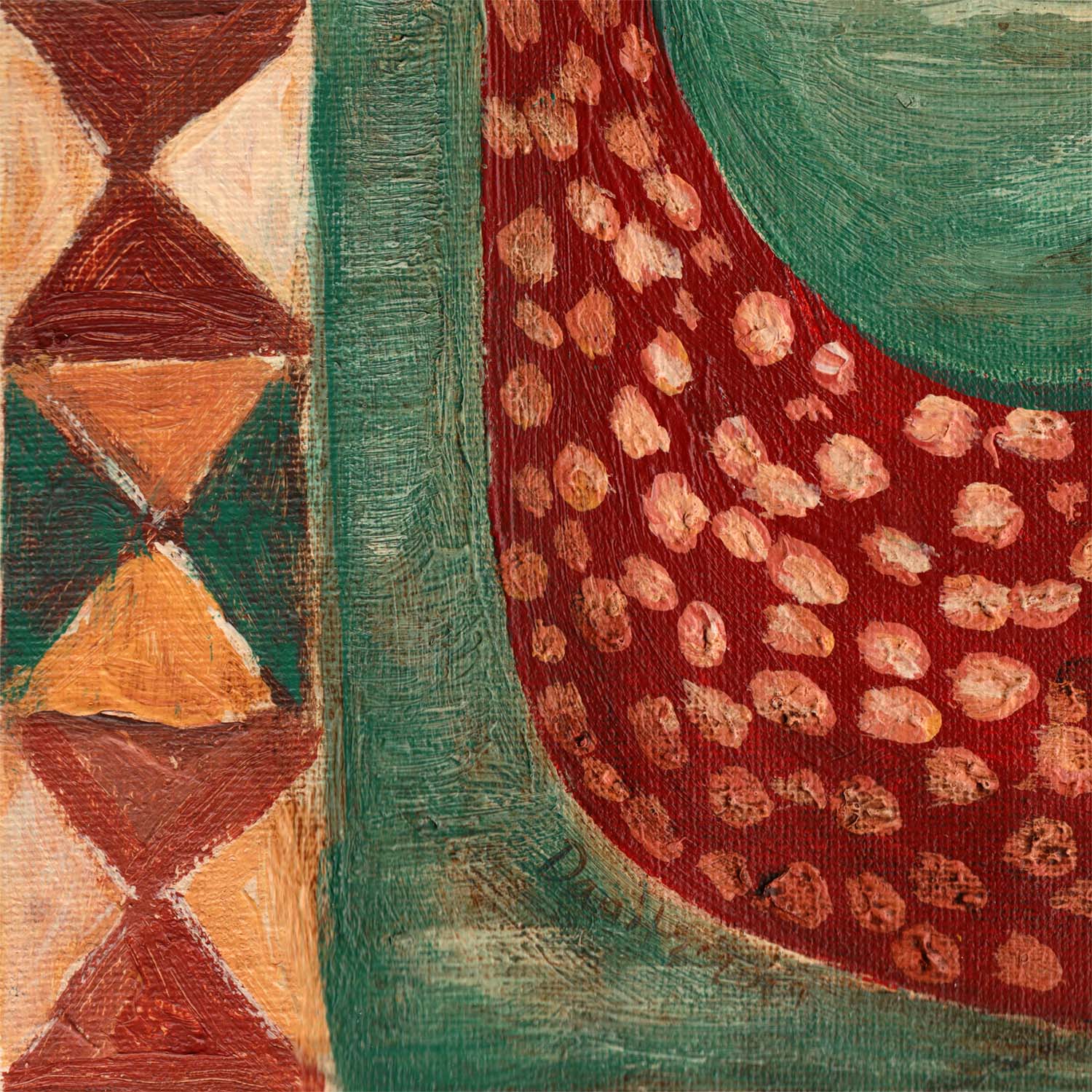 “Queen Of Tides” by Idania Salcido, 9x12” acrylic on canvas—folk-art beauty with ocean charm, perfect for collectors of whimsical, original art.