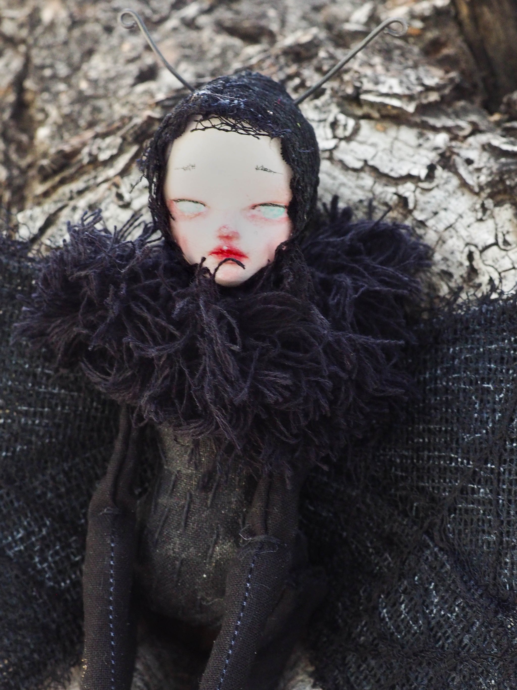 SPECIMEN N.11 - Halloween goth dark art doll, handmade by Danita Art