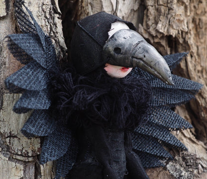 Custom THE RAVEN - Danita's original dark bird doll., Art Doll by Danita Art