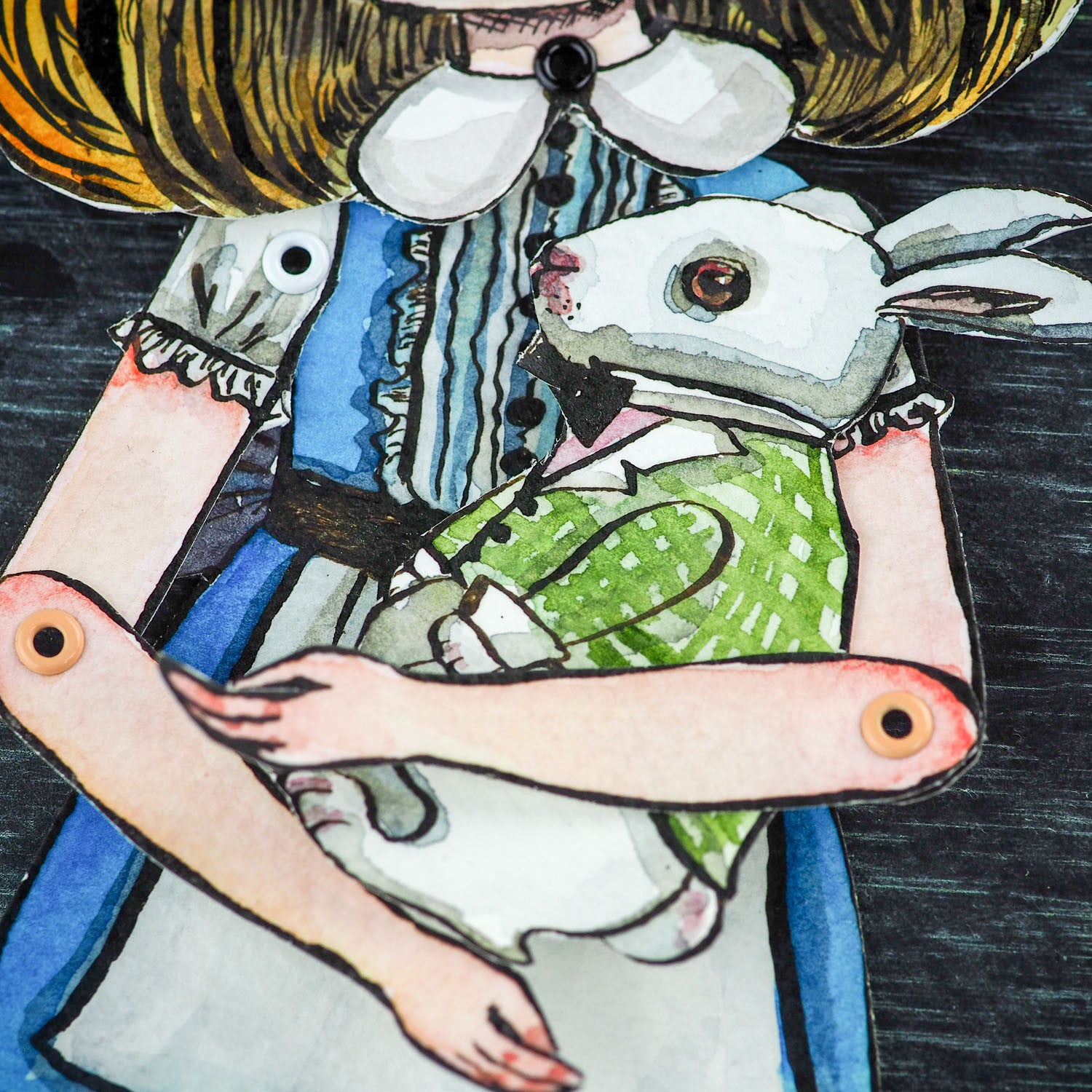 Jointed paper doll: Alice in Wonderland, Original Art by Danita Art