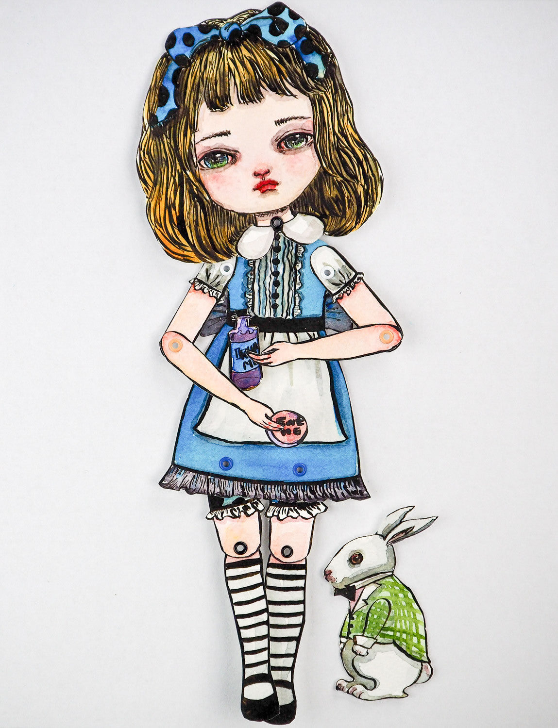 Jointed paper doll: Alice in Wonderland, Original Art by Danita Art