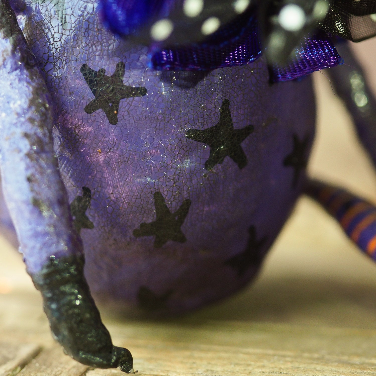 Original Halloween art doll original creation by Danita Art. Paper Clay, sculpted and painted in a spooky whimsical unique work of art.