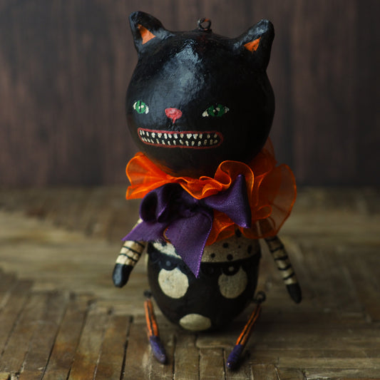 Original Halloween art doll original creation by Danita Art. Paper Clay, sculpted and painted in a spooky whimsical unique work of art.