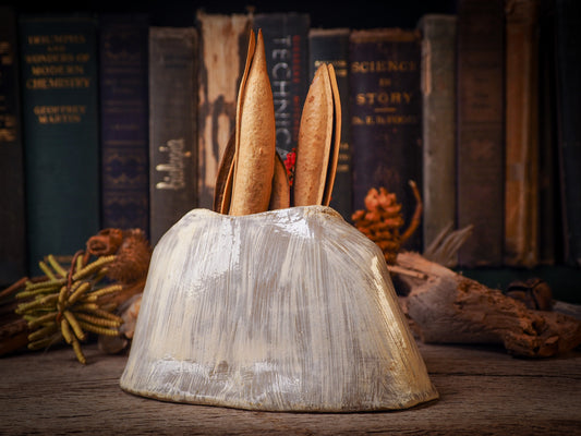 Using hand pinching techniques in of a kind fire glazed ceramics, Idania Salcido, the artist behind Danita Art, sculpted glazed ceramic clay vase containers and flower pots in the shape of vintage blouses. Beautiful accents for your dinner table, showcase or anywhere you want to remind you of family and love.