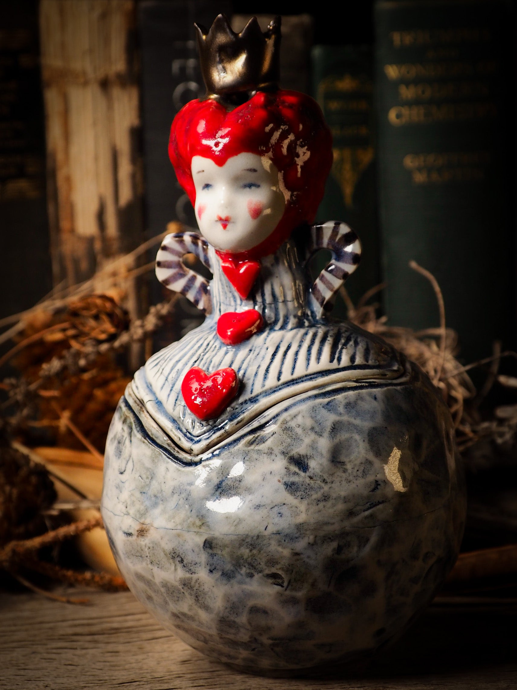 Alice in wonderland ceramic sculpture by Idania Salcido Danita Art