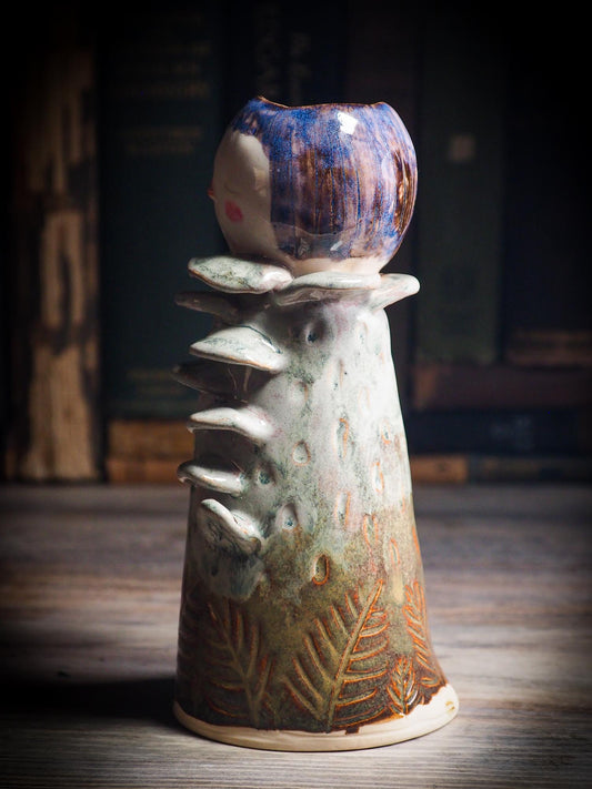 A beautiful original ceramic sculpture by idania salcido the artist behind Danita Art. Created with hand build techniques by the hands of the artists, this pieces is inspired by the mushrooms growing in the beautiful woodlands and forests of her imagination.
