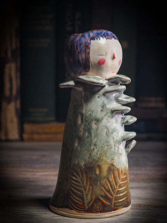 A beautiful original ceramic sculpture by idania salcido the artist behind Danita Art. Created with hand build techniques by the hands of the artists, this pieces is inspired by the mushrooms growing in the beautiful woodlands and forests of her imagination.