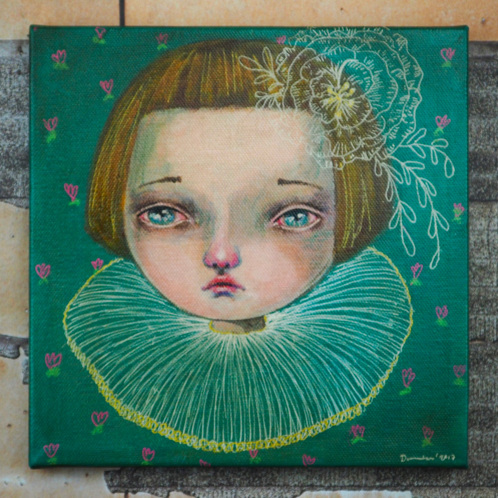 Weird mixed media portrait painting by Danita in Pop Surreal Art Style ...