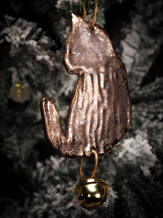 An original Christmas Holiday tree round glazed ceramic ornament handmade by Idania Salcido, the artist behind Danita Art. Glazed carved sgraffito stoneware, hand painted and decorated, it is illustrated by hand with snowmen, Christmas trees, Santa Claus, angels and snow balls and winter themes.