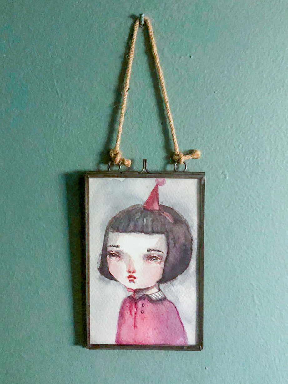 LEONA. Mini watercolor original painting by Danita Art., Original Art by Danita Art